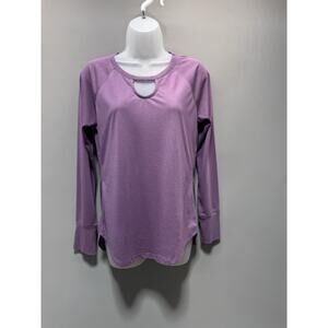 RBX Active Purple Raglan Sleeve Pullover Peek Crew Neck Size M Athleisure